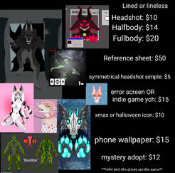 Art commission Prices